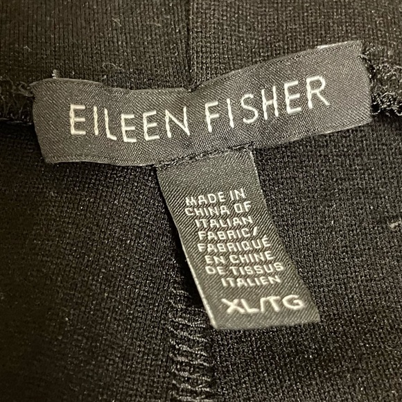 Eileen Fisher Black Flat Front Pull On Pant - Picture 3 of 4